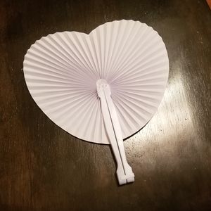 Heart shaped wedding fans
